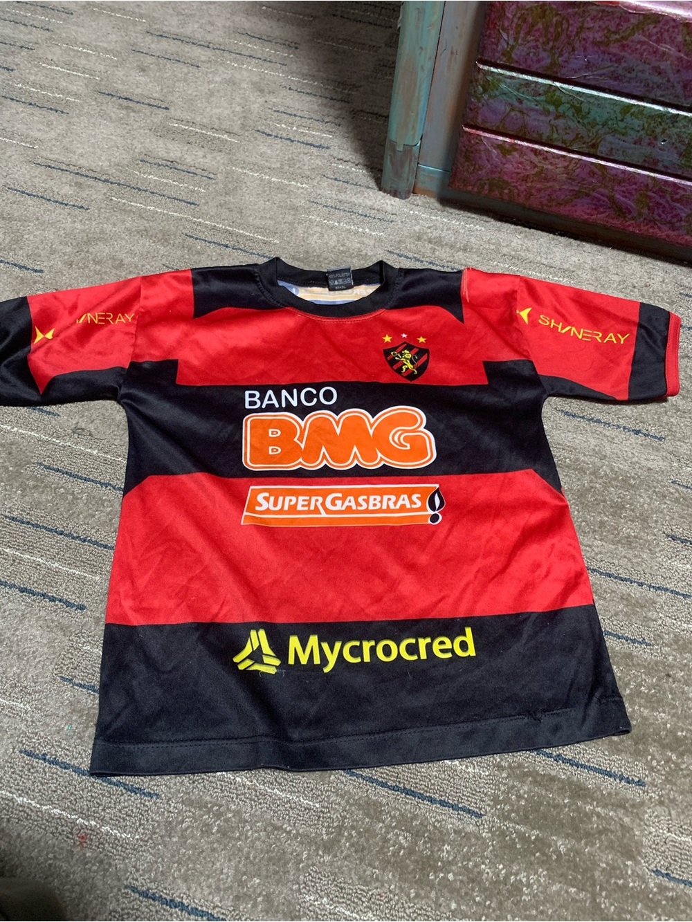 Sport Recife 2011 Home Jersey #10 Boys P 15”Pit-to-Pit Red Black Soccer Shirt M